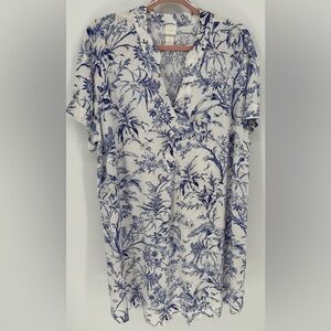 H&M Blue and White Printed Sheath Dress